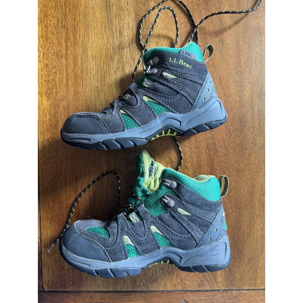 L.L. Bean Kids Hiking Boots Size 3 Green Black TEK 2.5 Waterproof - Picture 3 of 9
